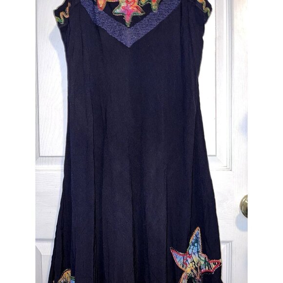 NWT SHORELINE Sleeveless Midi Navy Rayon Long Sundress Casual Summer Dress OSFM - Picture 9 of 16
